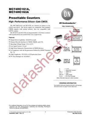 MC74HC161ADR2G datasheet  